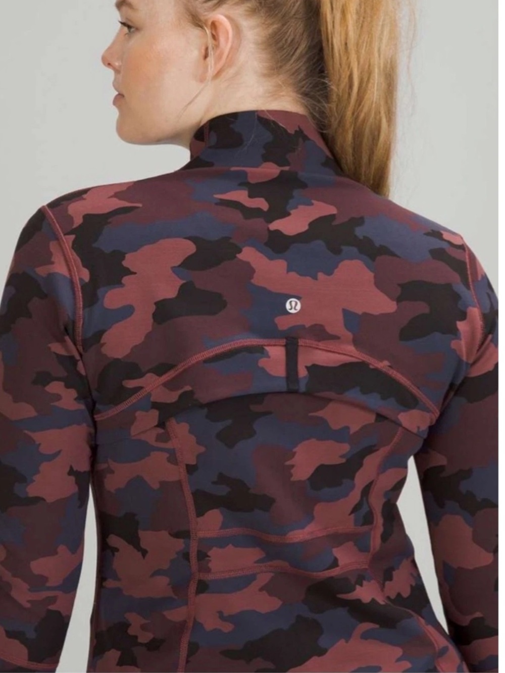 LULULEMON CAMO DEFINE Jacket sz 12 HERITAGE 365/Incognito SMOKY RED NIGHT SEA - Picture 3 of 11